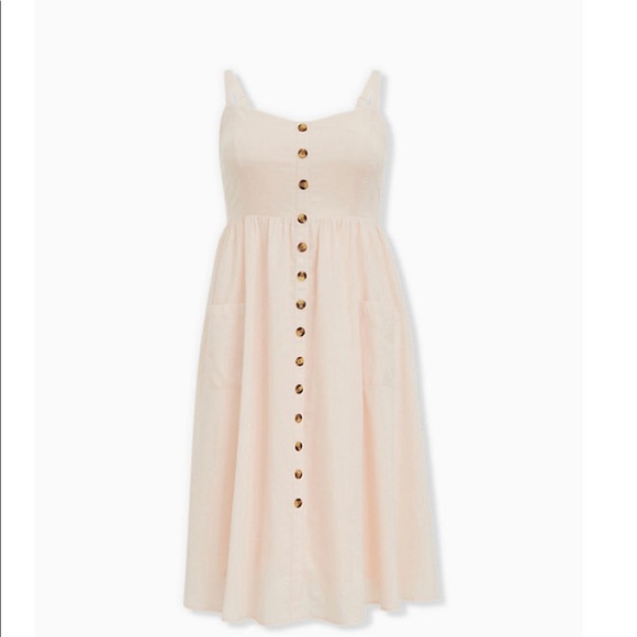torrid Dresses & Skirts - Torrid blush pink linen pocket dress size 1